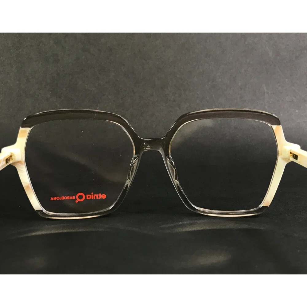 Etnia Barcelona Eyeglasses Frames KORE BE Clear Beige Marble Hexagon 54-17-138
